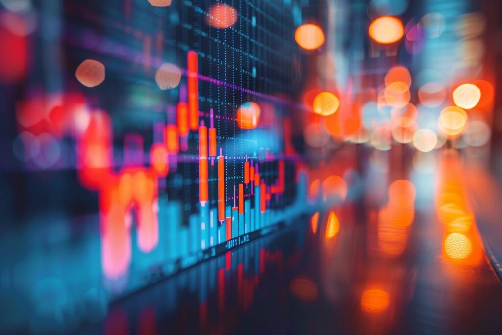 Graphique des fluctuations boursières et taux d'intérêt