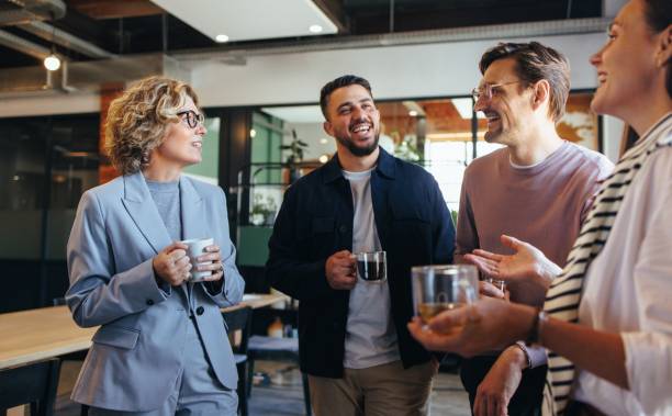 espace de détente au bureau autour d'un café